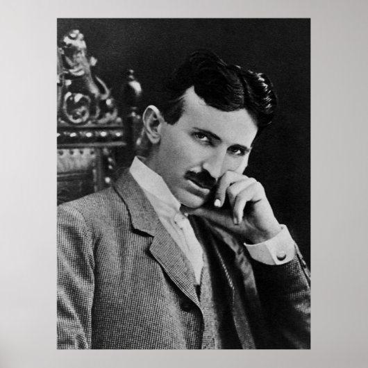 Portret van Nikola Tesla Poster (Voorkant)