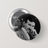Portret van Nikola Tesla Ronde Button 5,7 Cm (Voorkant /achterkant)