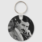 Portret van Nikola Tesla Sleutelhanger (Voorkant)