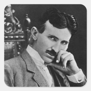 Portret van Nikola Tesla Vierkante Sticker