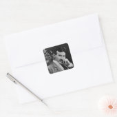 Portret van Nikola Tesla Vierkante Sticker (Envelop)