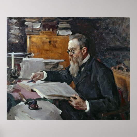 Portret van Nikolai Andreyevich Rimsky-Korsakov Poster (Voorkant)