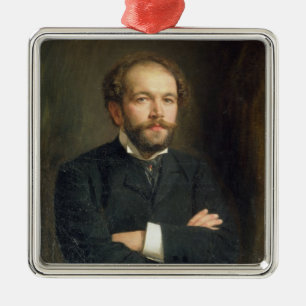 Portret van Nikolai Karlovich Medtner 1906 Metalen Ornament