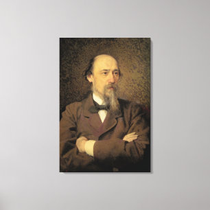 Portret van Nikolay Aleksejevitsj Nekrasov, 1877 Canvas Afdruk