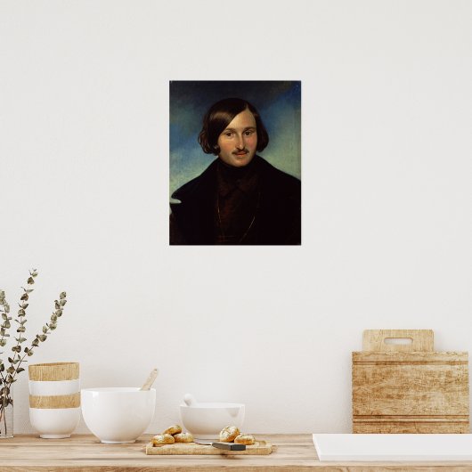 Portret van Nikolay Gogol, 1841 Poster (Keuken)