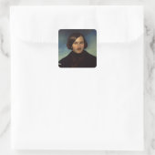 Portret van Nikolay Gogol, 1841 Vierkante Sticker (Tas)