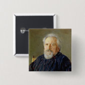 Portret van Nikolay Leskov Vierkante Button 5,1 Cm (Voorkant /achterkant)