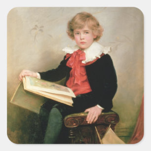 Portret van Norman Stewart Davies Vierkante Sticker