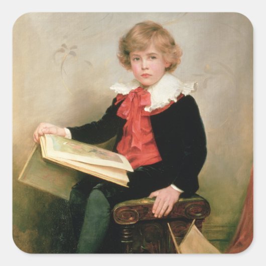 Portret van Norman Stewart Davies Vierkante Sticker (Voorkant)