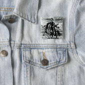 Portret van Oliver Cromwell Vierkante Button 5,1 Cm (In situ)