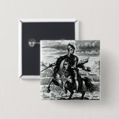 Portret van Oliver Cromwell Vierkante Button 5,1 Cm (Voorkant /achterkant)