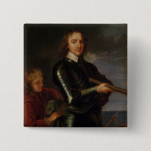 Portret van Oliver Cromwell Vierkante Button 5,1 Cm