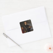 Portret van Oliver Cromwell Vierkante Sticker (Envelop)