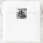 Portret van Oliver Cromwell Vierkante Sticker (Tas)
