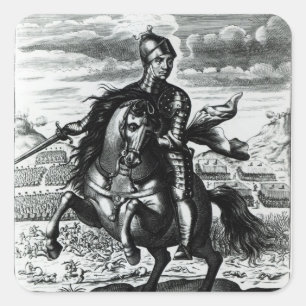 Portret van Oliver Cromwell Vierkante Sticker