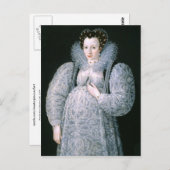 Portret van onbekende dame c.1595 Fine Art Briefkaart (Voorkant / Achterkant)