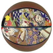 Portret van oosterse japanese ukiyo-e samurai basketbal (Voorkant)