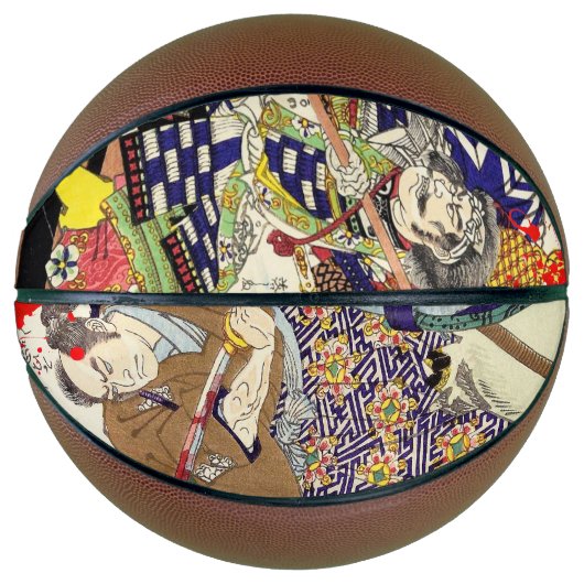 Portret van oosterse japanese ukiyo-e samurai basketbal (Voorkant)