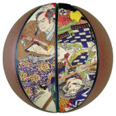 Portret van oosterse japanese ukiyo-e samurai basketbal (Verticaal)