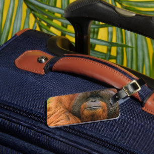 Portret van orang-oetan mannetje, Georgia, USA Bagagelabel