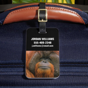 Portret van orang-oetan mannetje, Georgia, USA Bagagelabel