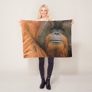 Portret van orang-oetan mannetje, Georgia, USA Fleece Deken