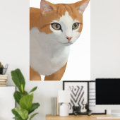 Portret van oranje en witte kat poster (Thuiskantoor)