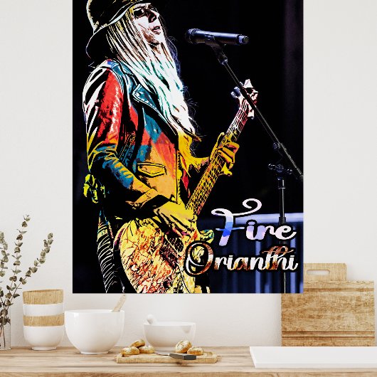 Portret van Orianthi-gitarist Poster (Keuken)