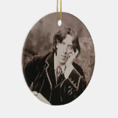 Portret van Oscar Wilde (1854-1900), 1882 (b/w pho Keramisch Ornament (Rechts)