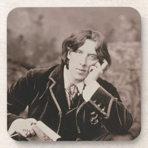 Portret van Oscar Wilde (1854-1900), 1882 (b/w pho Onderzetter
