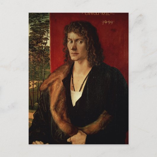 Portret van Oswolt Krel, 1499 Briefkaart (Voorkant)