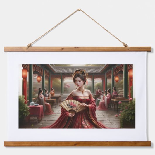 Portret van oude Chinese genade Hangend Wandkleed (Voorkant 3)