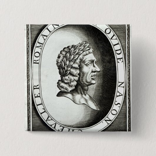 Portret van Ovid Vierkante Button 5,1 Cm (Voorkant)