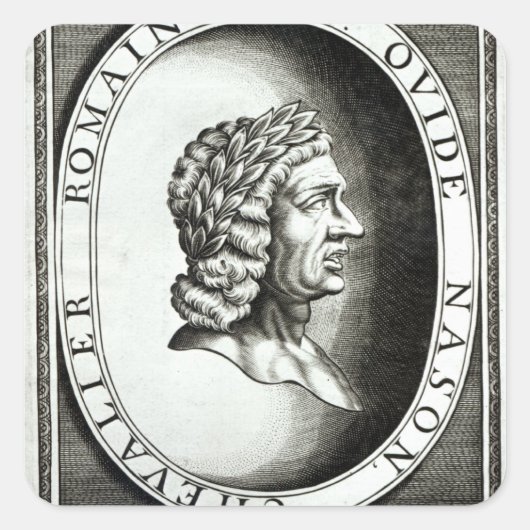 Portret van Ovid Vierkante Sticker (Voorkant)