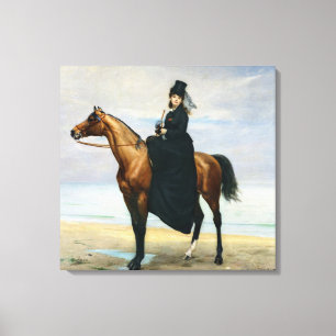 Portret van Paardensport van Mademoiselle Croizett Canvas Afdruk
