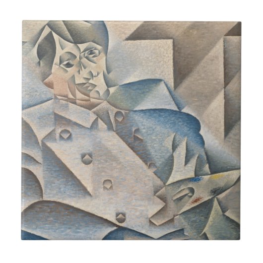 Portret van Pablo Picasso door Juan Gris Tegeltje (Voorkant)