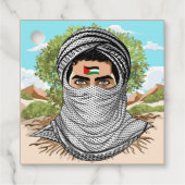 portret van palestijnse vrijheidsstrijder bedankjes labels (Voorkant)