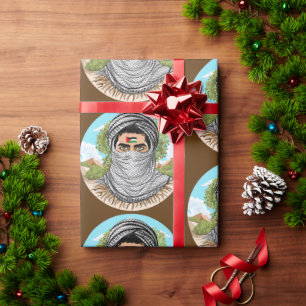 portret van palestijnse vrijheidsstrijder cadeaupapier