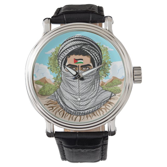 portret van palestijnse vrijheidsstrijder horloge (Voorkant)