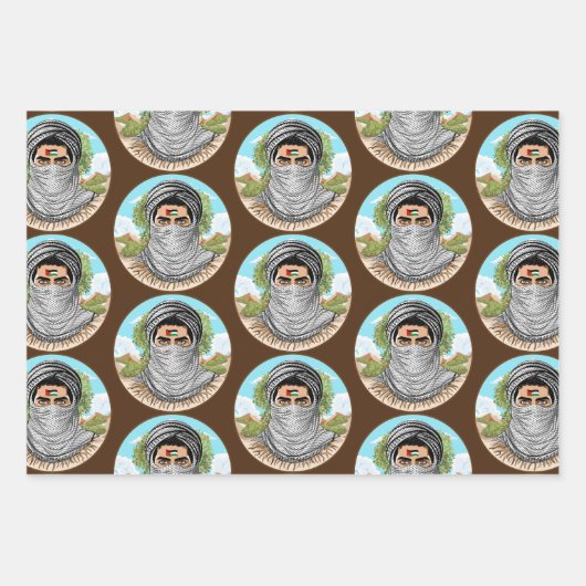 portret van palestijnse vrijheidsstrijder inpakpapier vel (Voorkant 2)