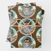 portret van palestijnse vrijheidsstrijder inpakpapier vel (In situ)