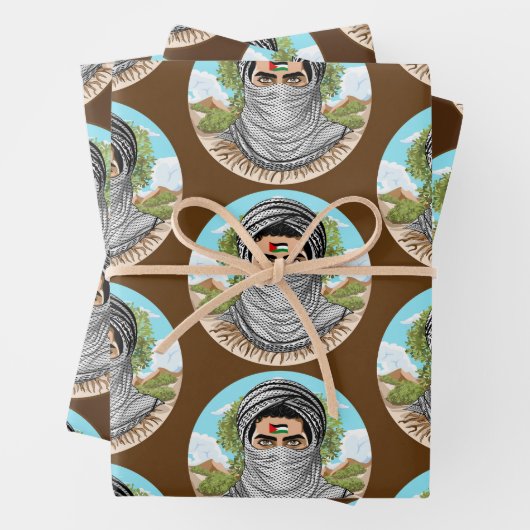 portret van palestijnse vrijheidsstrijder inpakpapier vel (In situ)