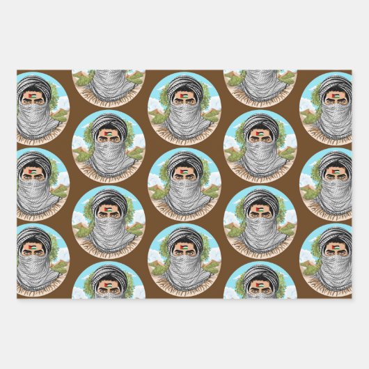 portret van palestijnse vrijheidsstrijder inpakpapier vel (Voorkant)