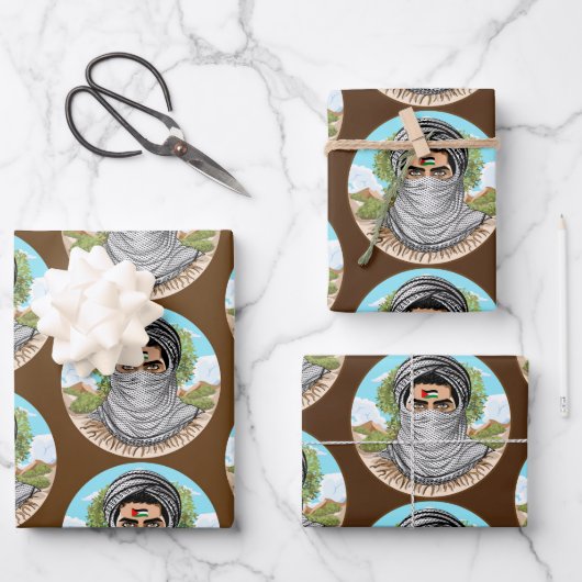 portret van palestijnse vrijheidsstrijder inpakpapier vel (Voorkant)