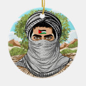 portret van palestijnse vrijheidsstrijder keramisch ornament (Voorkant)
