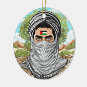 portret van palestijnse vrijheidsstrijder keramisch ornament (Links)