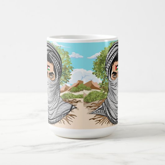 portret van palestijnse vrijheidsstrijder koffiemok (Center)