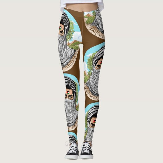portret van palestijnse vrijheidsstrijder leggings (Voorkant)