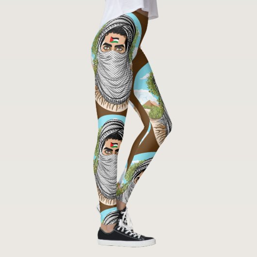 portret van palestijnse vrijheidsstrijder leggings (Rechts)