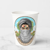 portret van palestijnse vrijheidsstrijder papieren bekers (Achterkant)